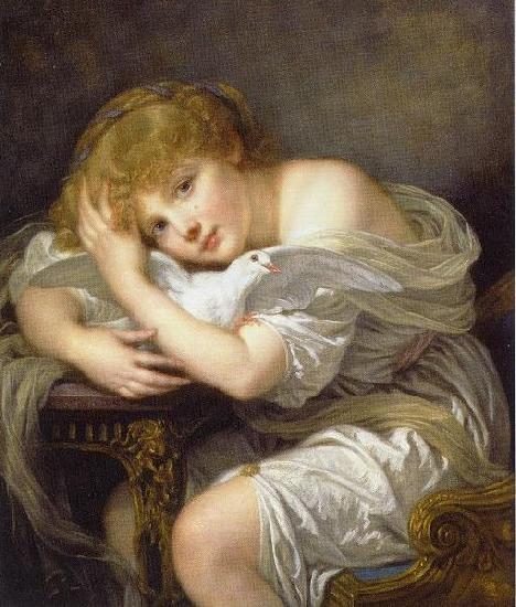 Jean Baptiste Greuze L enfant a la colombe oil painting image